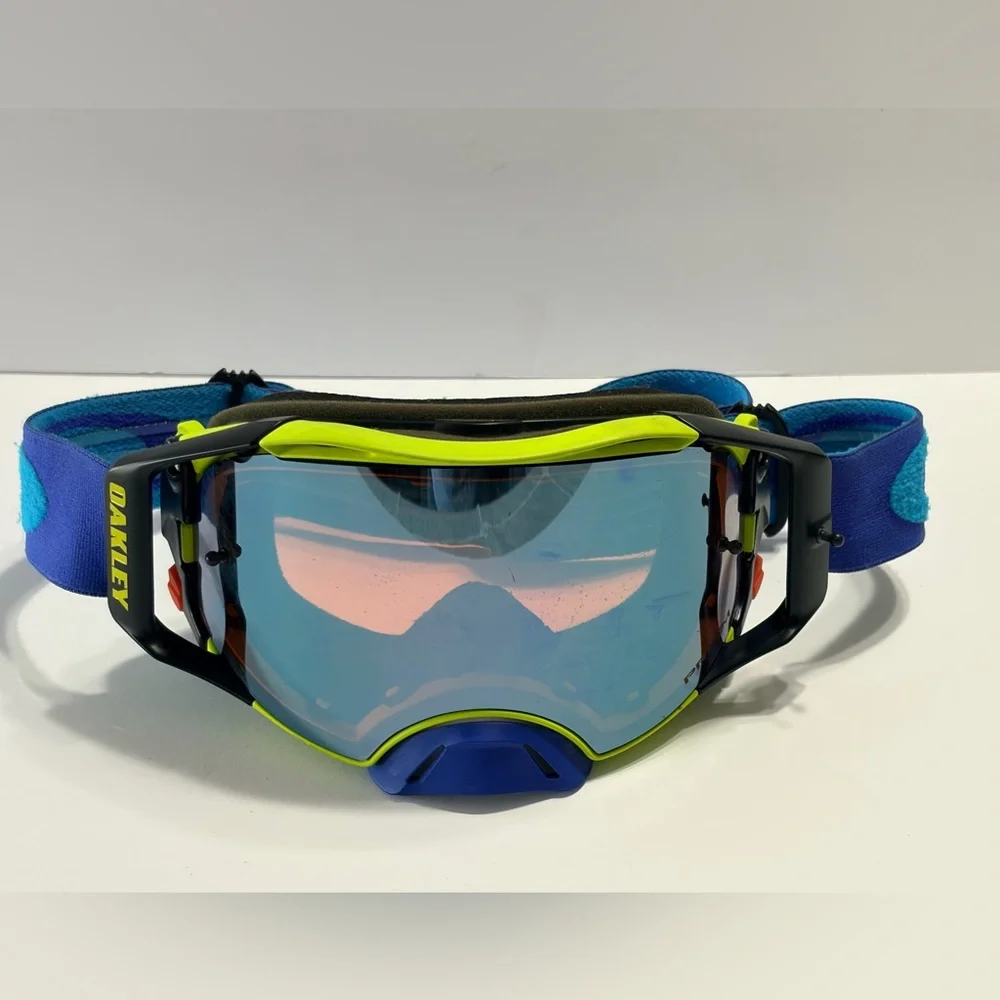 OAKLEY Airbrake MX Hazard Green Blue PRIZM MX SAPPHIRE Goggles